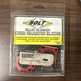 Bolt 15-0134 New Billet Aluminum Chain Adjuster Blocks - Red Pn