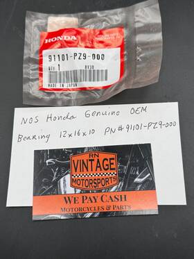 91101-pz9-000 Honda Nos Genuine Oem Braring Size 12x16x10 Part # New