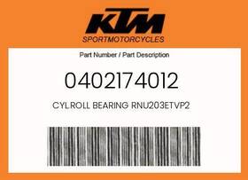 Rnu203etvp2 Ktm 0402174012 New Genuine Oem Cyl.roll Bearing -