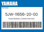 Yamaha Genuine Plane Bearing, Connecting Rod 5JW-11656-20-00. Fixed Price $12.90.