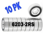 (10) Zen 6203 2RS C3 Deep Groove Ball Bearing, Rubber Sealed 17X40X12 Mm. Fixed Price $14.89.
