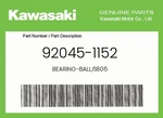 Kawasaki Genuine BEARING-BALL,6806 92045-1152. Fixed Price $43.41.