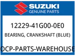 Suzuki Oem Part 12229-41G00-0E0 Bearing, Crankshaft (blue). Fixed Price $18.86.