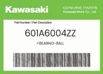 Kawasaki Genuine Bearing-ball 601A6004ZZ. Fixed Price $22.52.