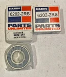 Pieces New Parts Unlimited 6202-2RS Ball Bearing 15-35-11 Two Rubber Seals. Fixed Price $11.00.