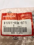 New Honda Oem Bearing Part 91001-KSK-671 Free Shipping. Fixed Price $14.77.