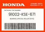 Honda Genuine Bearing, Special Roller (ntn) 91002-KSE-671. Fixed Price $44.72.