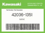 Kawasaki Genuine Sleeve 42036-1351. Fixed Price $10.92.