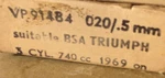 70-5998 .020 Undersize Vandervell Bsa Triumph T150 A75 Rod Bearings VP91484. Fixed Price $54.99.