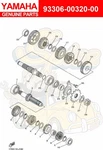 Yamaha BEARING(4GA) 93306-00320-00 Oem New. Fixed Price $31.21.