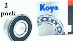 2PACK 6202 2RS C3 Koyo Japan Deep Groove Ball Bearing, Rubber Sealed 15X35X11. Fixed Price $10.40.