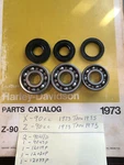 1974 Harley Aermacchi X-90CC Crank Bearing & Oil Seals (2)9041P (1) 9043P Amf. Fixed Price $92.55.