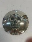 #8820 Chrome- Skull Derby Cover- 4-HOLE Drag Specialties. Fixed Price $49.99.