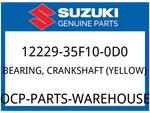 Suzuki Oem Part 12229-35F10-0D0 Bearing, Crankshaft (yellow). Fixed Price $13.82.