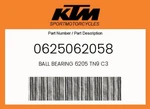 Ktm Genuine Ball Bearing TN9 C3 - 0625062058. Fixed Price $33.51.