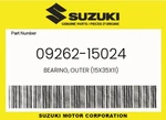 Suzuki Genuine Bearing, Outer (15X35X11) 09262-15024. Fixed Price $29.27.