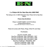 Wsm Seadoo 800 Piston Kit '95-'03, 010-818-04K .25MM Size Oem 290888410. Fixed Price $70.00.