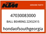 Ktm Oem Part 47030083000 Ball Bearing 22X52X15. Fixed Price $35.45.