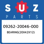 09262-20046-000 Suzuki BEARING(20X42X12) 0926220046000, New Genuine Oem Part. Fixed Price $34.80.