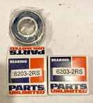 Pieces New Parts Unlimited 6203-2RS Ball Bearing 17-40-12 Two Rubber Seals. Fixed Price $12.00.