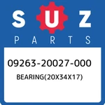 09263-20027-000 Suzuki BEARING(20X34X17) 0926320027000, New Genuine Oem Part. Fixed Price $39.85.