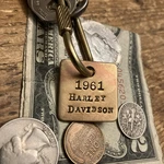 1961 Harley Davidson Motorcycles Solid Brass Key Fob. Fixed Price $15.95.